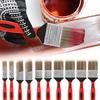 10Pcs Paint Brush Set with Comfortable Grips Flat and Angled Paint Brush Washable and Reusable for House Furniture Wall Painting