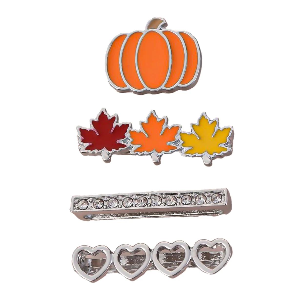

1Set Halloween Cartoon Pumpkin Leaf Watch Accessories for Watch Bands Decoration Metal Charms Strap Accessor