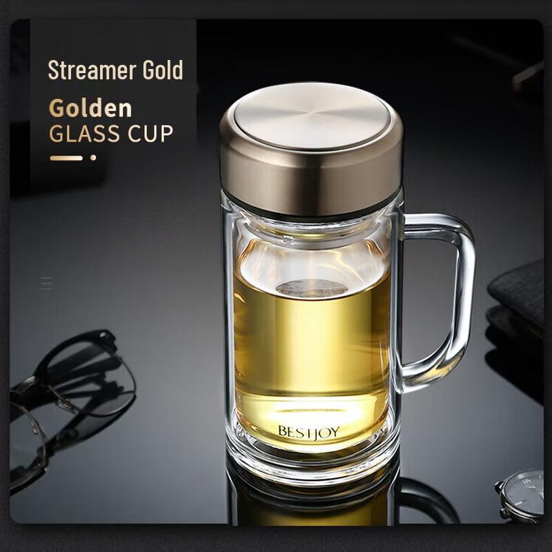 FUGUANG Double-Layer Tea Infuser Glass Cup