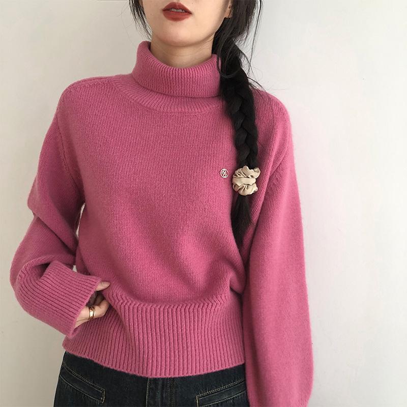 High Neck Sweater for Women In Autumn and Winter Soft and Loose Fit High Texture Knit Sweater Thick Top
