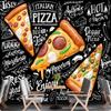 Mural 3D de Pizza Restaurante de Comida Papel de Parede de Pizza Lanchonete Mural de Parede