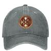 Greek Orthodox Cross Red Gold Baseball Cap Kpop Rock Y2k Retro Trucker Hat Unisex Men Streetwear Sunscreen Snapback Cap