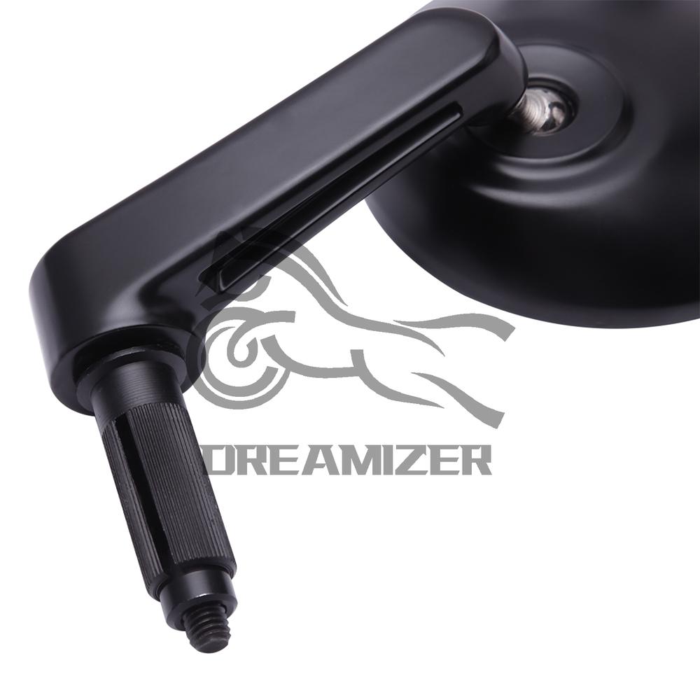 Motosiklet Yuvarlak Büyük 7/8 "Gidon Sonu Dikiz Yan Aynalar Honda Kawasaki Suzuki Yamaha için