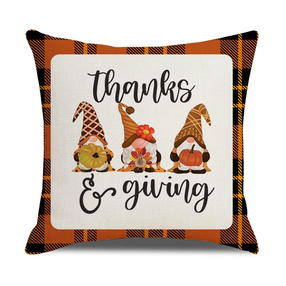 Autumn Harvest Pumpkin Print Pillow Cover Sofa Office Linen Cushion Cover Home Furnishings
