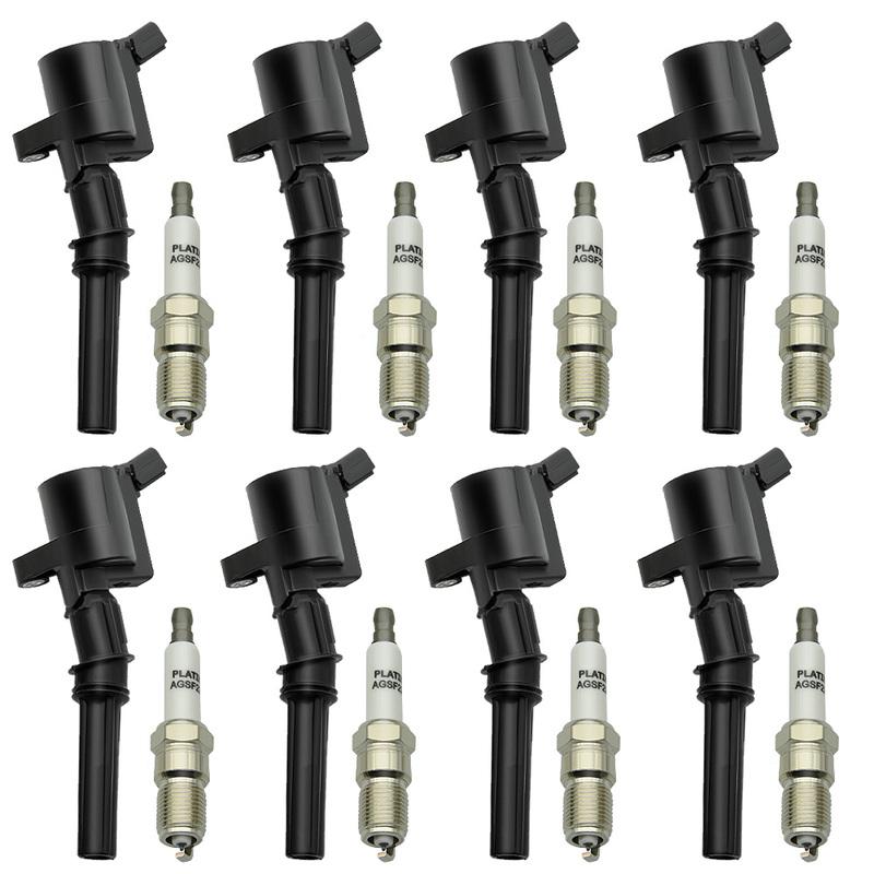8 Pack Ignition Coils & 8x Spark Plugs For Ford F150 Lincoln 4.6L 5.4L V8 DG508 FD491 3W7Z-12029-AA