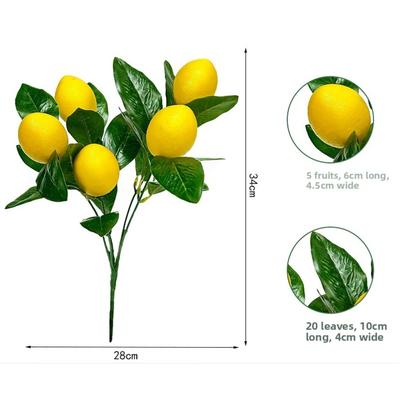 Realistic Lemon Design Fake Lemon Branch Artificial Lemon