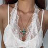 Fashionable Unique Design Zircon Cross Necklace For Women Elegant Exquisite Clavicle Chain Jewelry Birthday Party Gift