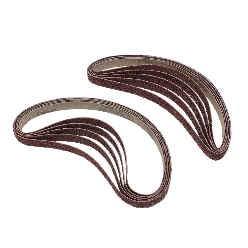 10 Assorted Sanding Sander Belts 330x10mm, 762x25mm, 457x13600 GRIT