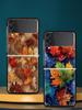 Cartoon Leaf Hard PC Phone Case For Samsung Galaxy Z Flip 7 6 5 4 Black Cover For Galaxy Z Flip 3 Foldable Shell Fundas Capa Bag