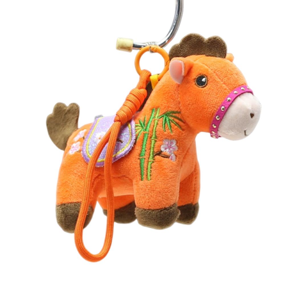 Creative Plush Horse Keychain 12cm Cartoon Steed Doll Plush Horse Doll Pendant Year of Horse