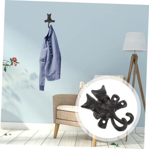 Cabilock Coat Hooks, Wall-Mounted, Set of 4, 15kg Weight Capacity, Rust-Resistant Iron, Includes Anti-Scratch Screws and Anti-Scratch Pads (Suitable f