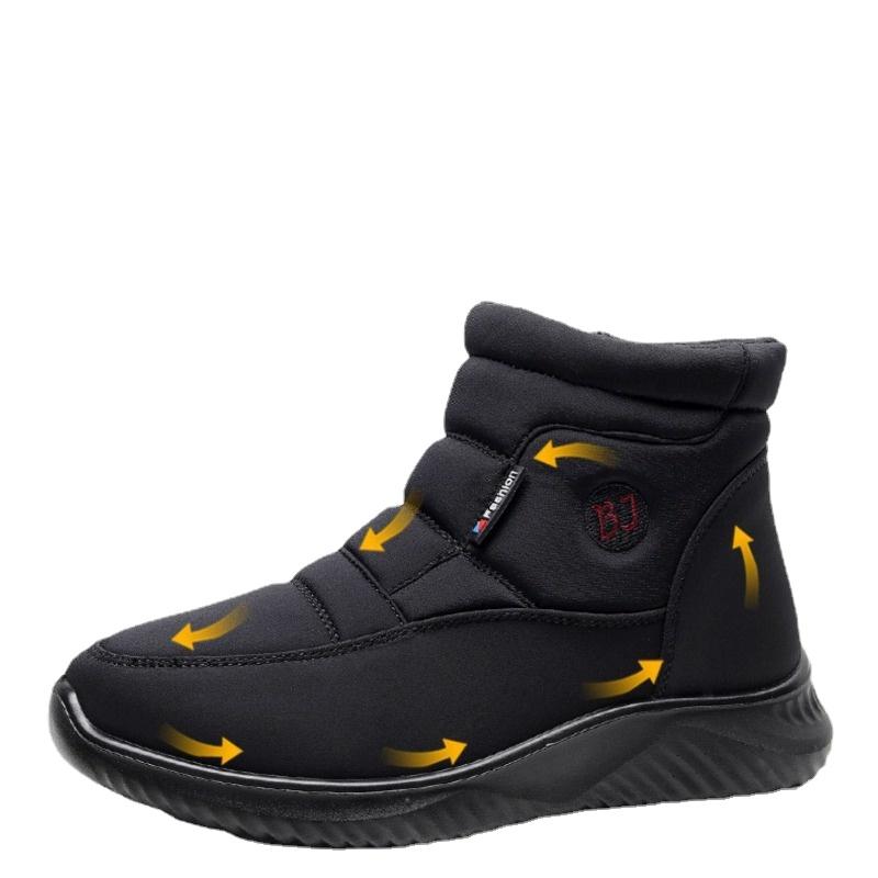 Trendige High-Top Stoffschuhe für Damen 2024 Winter Neu Plüschisolierung Dicke Sohle Weiche Schnee Damenstiefel Sportschuhe