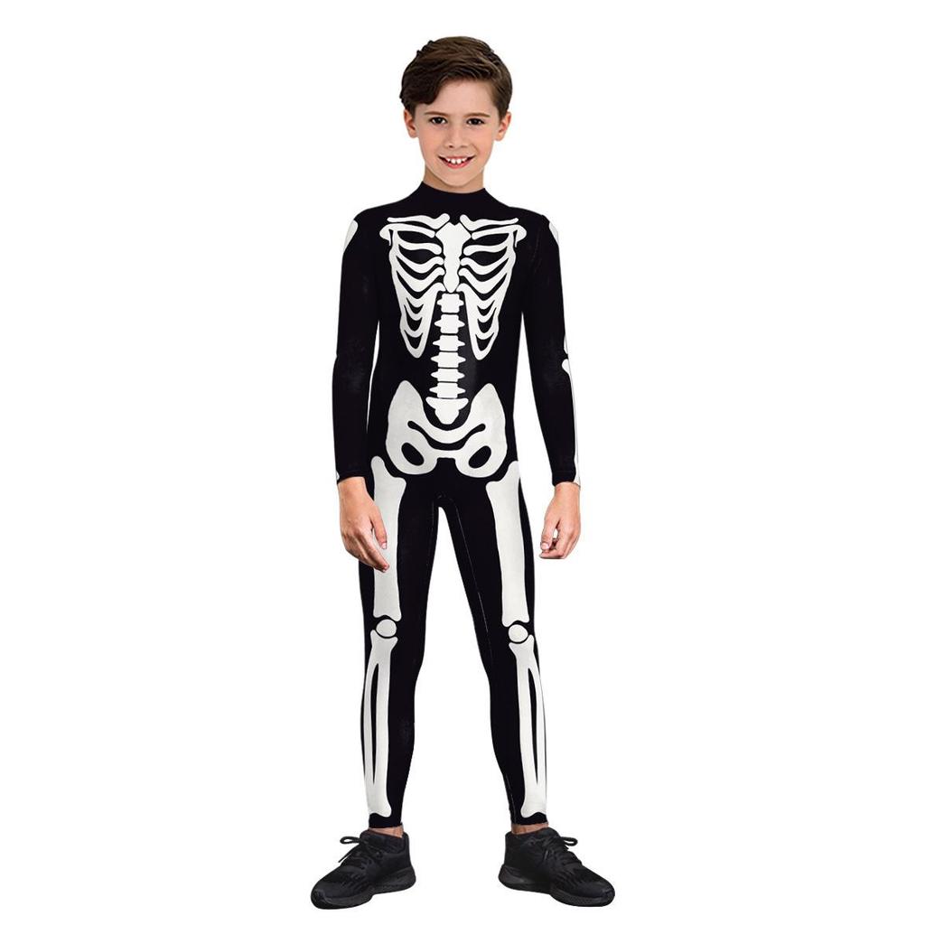 2026 New 3D Skeleton Halloween Jumpsuit for Kids - Boys & Girls