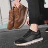 Tênis Casuais de Couro Masculino Vintage Confortáveis para Uso Diário Sapatos com Cadarço