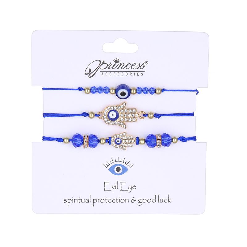

3pcs Blessing Evil Eye Bracelet Set Handmade Lucky Braided Butterfly Flower Bracelet For Women Men Couples Jewelry Set