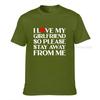 I Love My Girlfriend So Please Stay Away From Me Tshirt Customized Tops Shirts Cotton Unisex Tshirts Customized High Quality