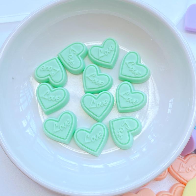 20 Stück Neue Niedliche Mini Herz Harz Flatback Cabochon Scrapbook Kawaii Verzierungen Zubehör