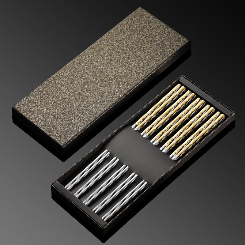 316 Stainless Steel Chopsticks, Household Restaurant, Non-Slip Extension, High Temperature and Mildew Resistant