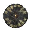 Artistic Retro Wooden Handle Straight Umbrella, Long Handle Umbrella for Both Rain and Sun, Advertising Umbrella with Logo Customization , In-Stock