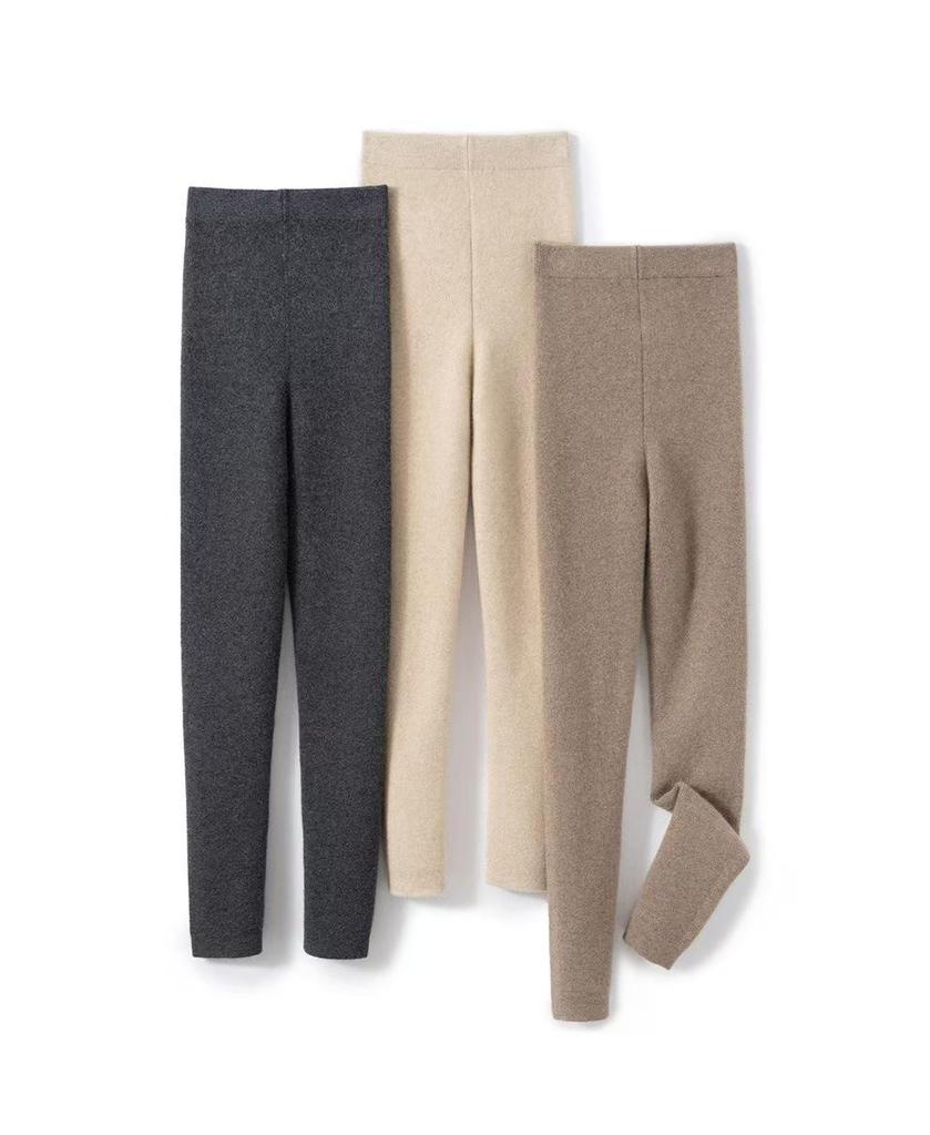 Leggings Donna 100% Puro Cashmere - Autunno/Inverno, Senza Cuciture, Caldi, Lavorati a Maglia, Versatili