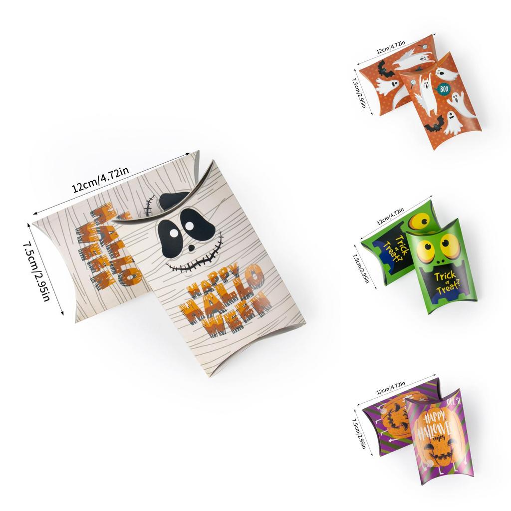 Halloween Trick Or Treat Paper Box With Playful Cartoon Design For Festive Decor