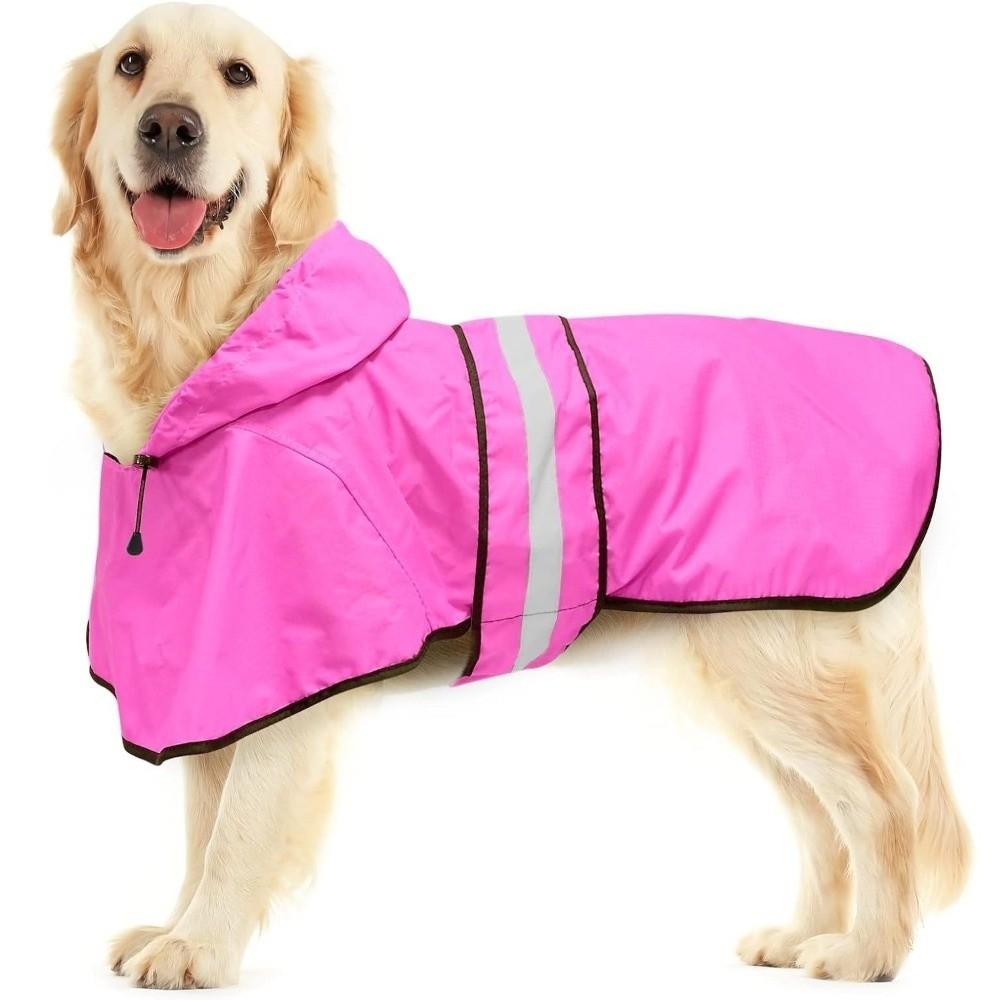 Reflective Strip Dog Rain Cloak Waterproof Pet Fluorescent Clothes Pet Rain Jacket Bulldog