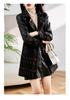 Winter Reversible Mid-Length Velvet Thick PU Leather Jacket - Women's Cozy Loose Fit