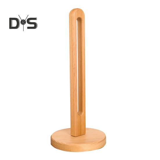

Деревянный держатель для бумажных полотенец с устойчивым основанием, нескользящая конструкция, простая установка, держатель для рулонов бумаги на кухне, стойка для хранения бежевый