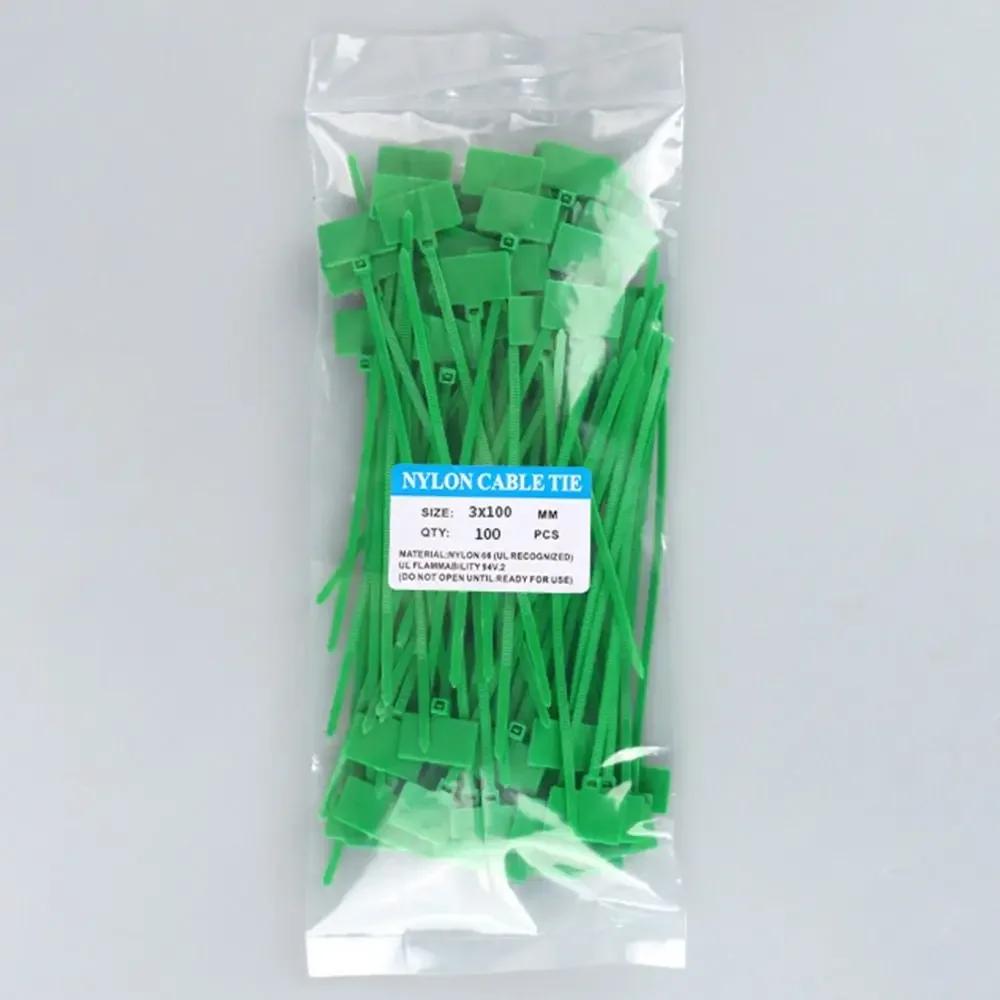 100pcs Plastic Label Markers Tag Labels Self-locking Zip Ties Cable Tag Nylon Ties Cable Ties Colorful Tag