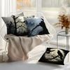 Halloween Black Tree Crow Pillowcase Cushion Polyester 45X45Cm Throw Pillow Cover Sofa Chair Bed Cushion Cover Pillowslip Decor
