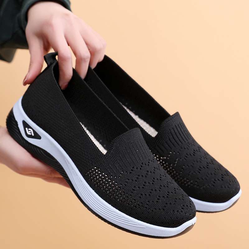 Summer old north cloth shoes women's mesh shoes hollow mesh casual shoes breathable fly weaving one pedal soft-soled mother shoes