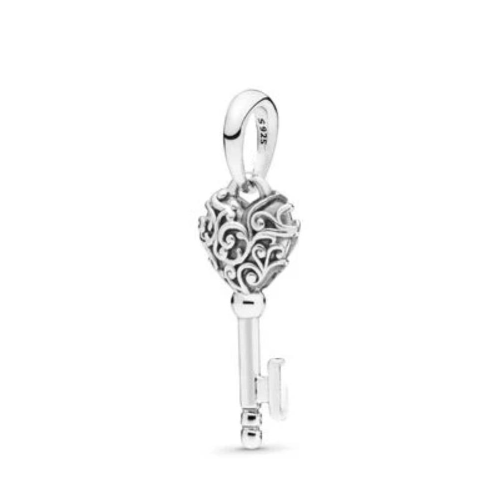 New 925 Silver Charm Fit Original Bracelet Accessories Women Jewelry Love Series Lock And Key