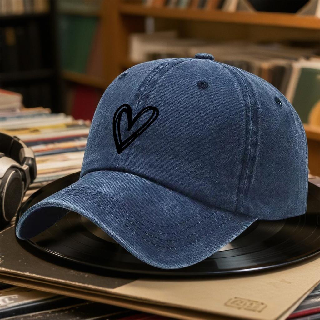 Heart Solid Coloran Heart Motif Baseball Cap Sports Hat Retro Versatile Couple Golf Outdoor Light Perfect Gift Choice Suitable F