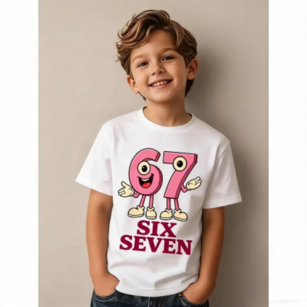 Summer 67 Six Seven Print Men's T-Shirts Fashion Street Short-Sleeve Outdoor Casual Tops for Men's and Women's Tees Top