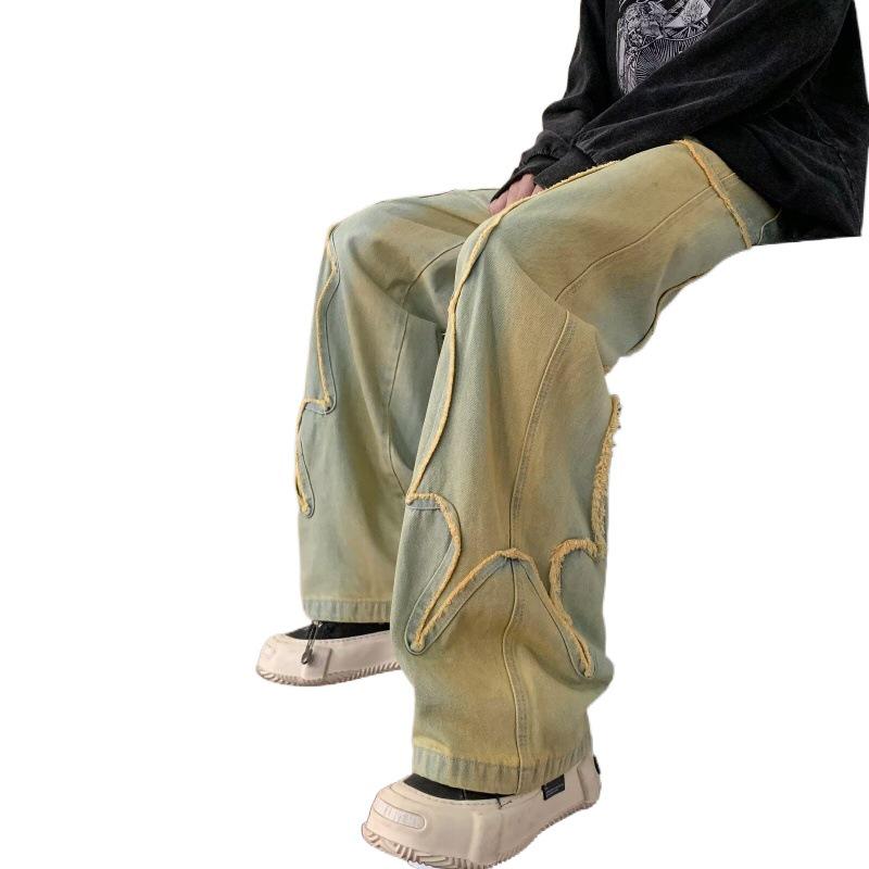 Unisex Retro Distressed High Street Hip-Hop Jeans - Trendy Loose-Fit, Slim-Straight Style
