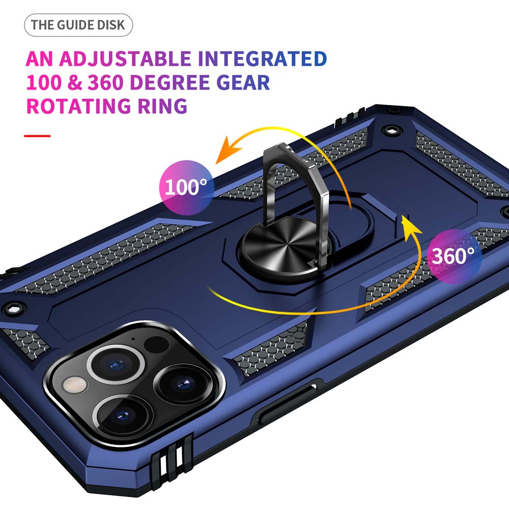 For iPhone 15 14 Plus Armored Four Corner Anti Fall Phone Case For iPhone 13 12 Pro Max MiNi Ring Holder Phone Case