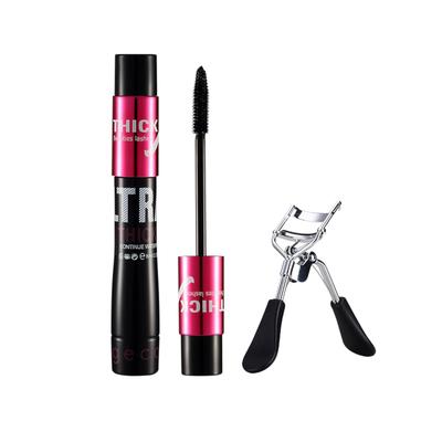 Gevlonecirly Waterproof Mascara Eyelash Extension Thick Natural with Eyelash Curler Set, Long-Lasting, Lash, Finish, 10ml, (Black)