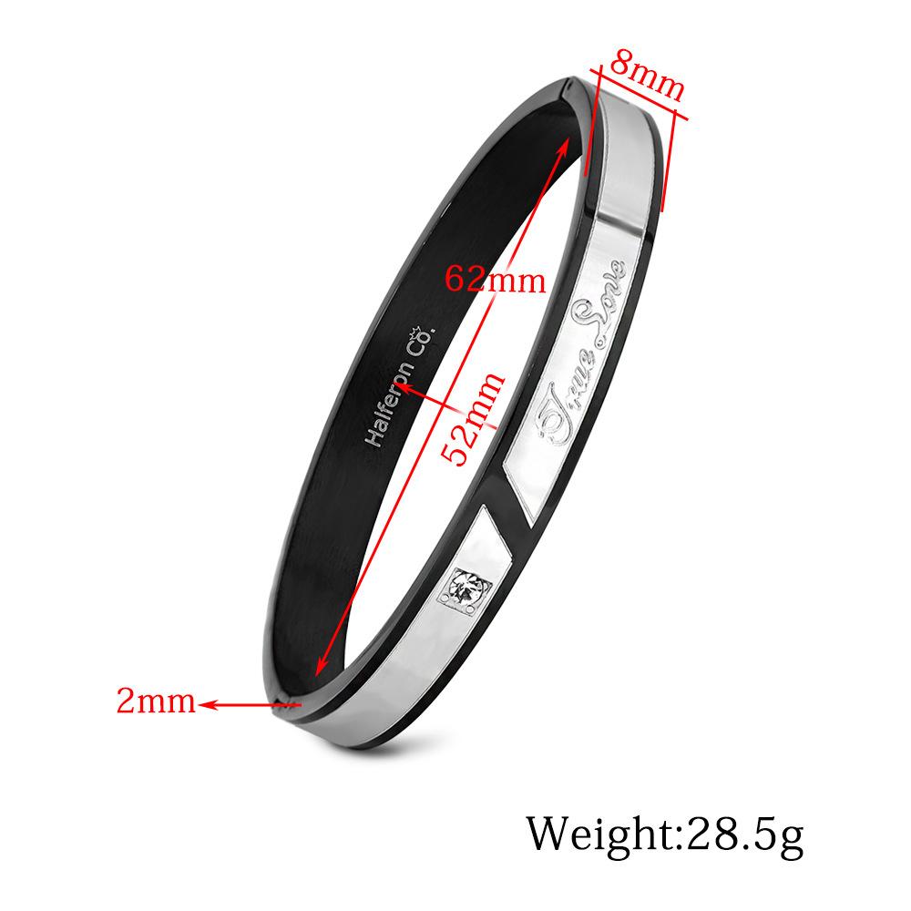 Personalized Valentine's Day Chinese Valentine's Day Gift Fashion Inlaid Zirconium Couple Bracelet Titanium Steel Bracelet