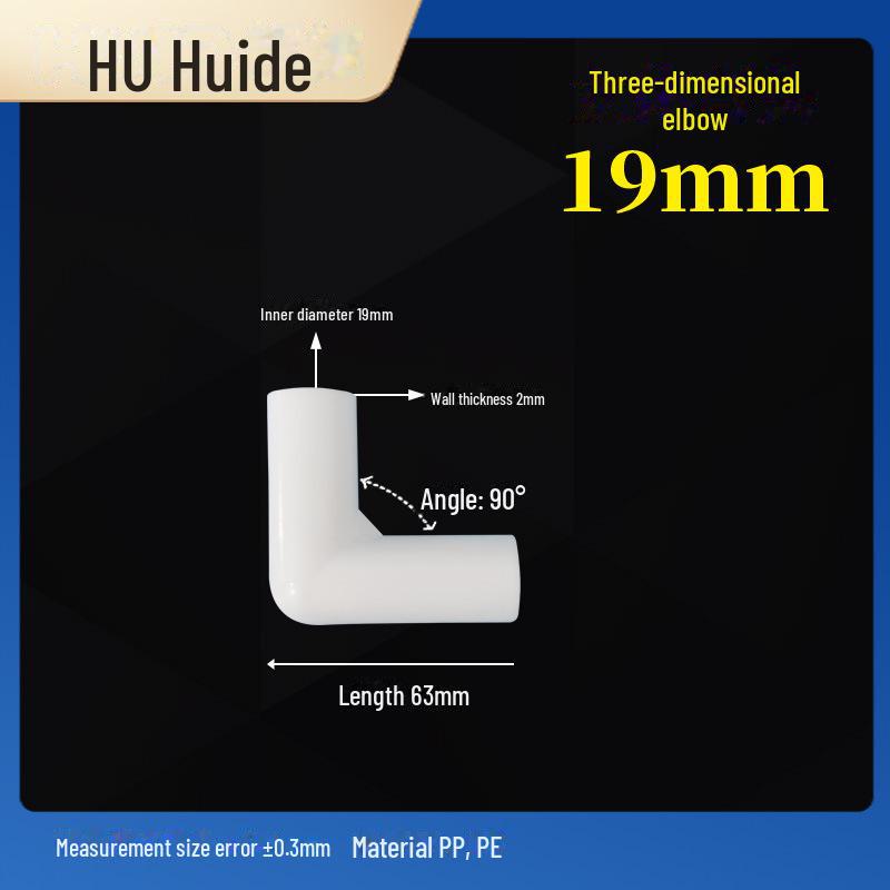 Three-Dimensional Plastic Right Angle Joint Connector for Tent and Studio Accessories