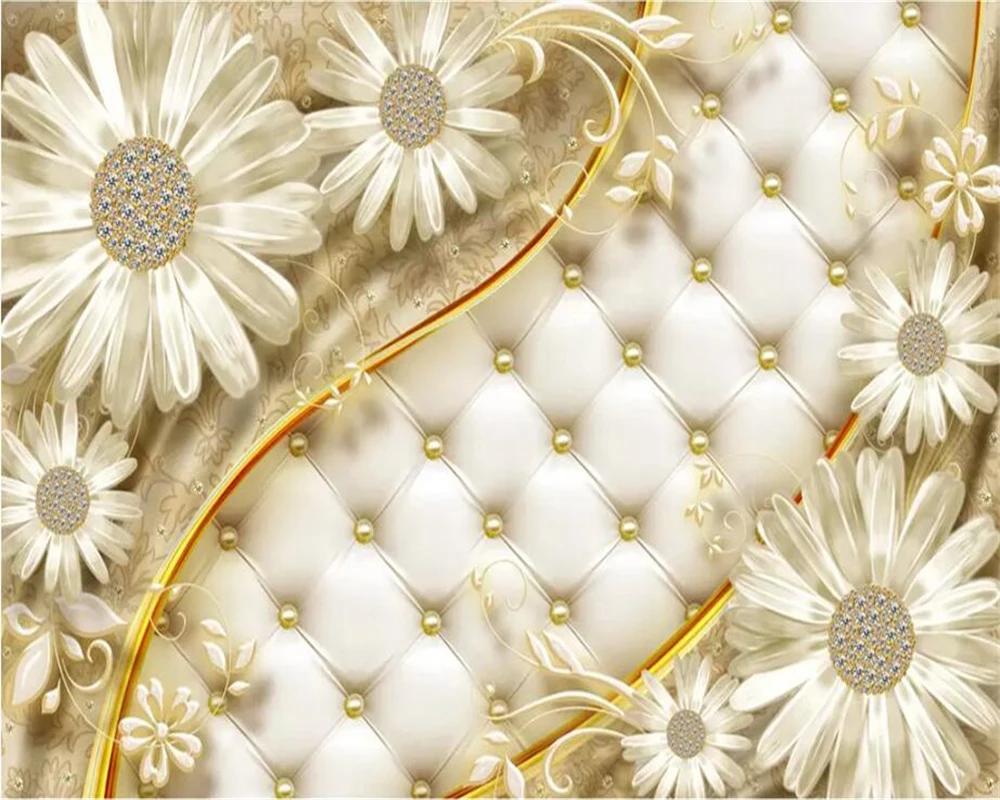 Wallpaper Flowers 3d Murals Luxury Jewelry Wallpaper Hotel Background Wallpaper For Walls 3d
