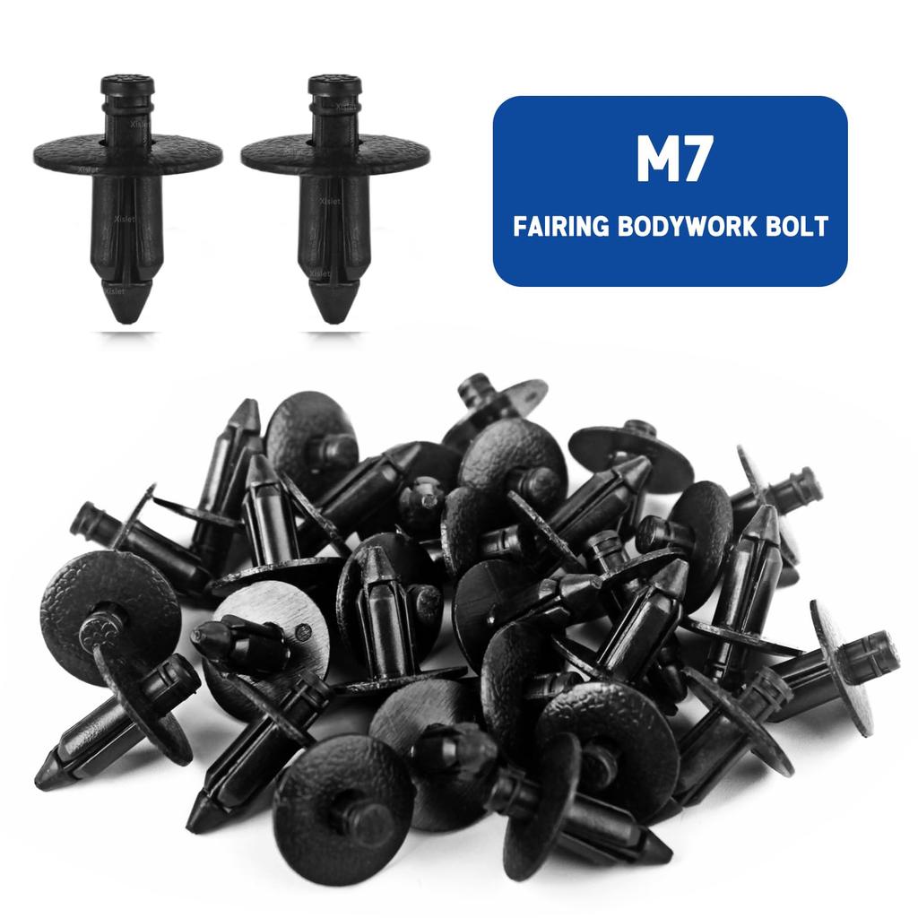 Xislet 120pcs Plastic Fender Clips Body Rivets for UTV ATV Motorcycle Sport Bike Push