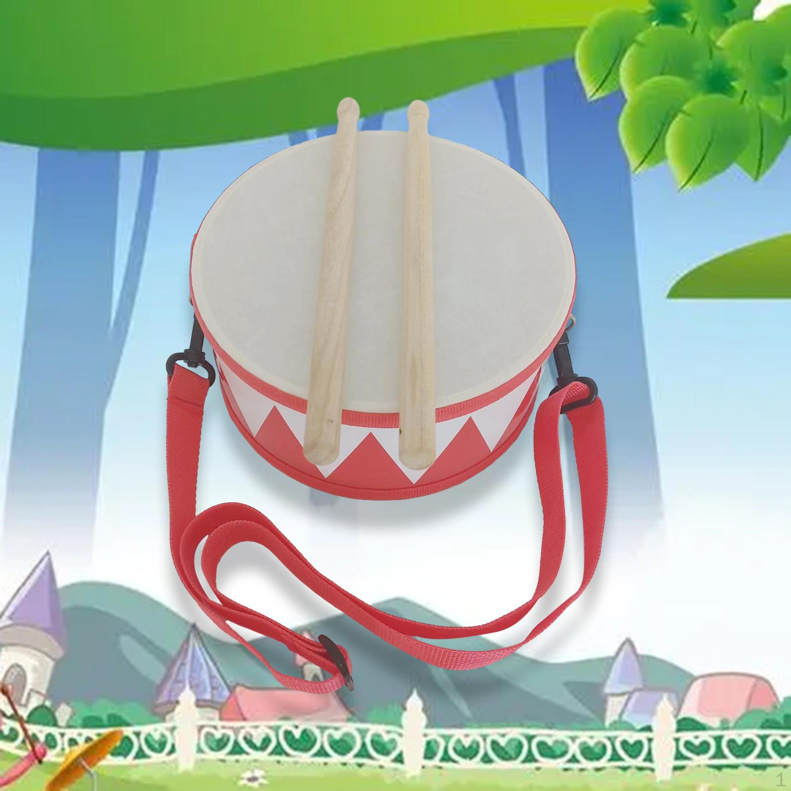 

8 Inch Wooden Drum Set for Kids, Ideal Birthdays and Special Occasions red