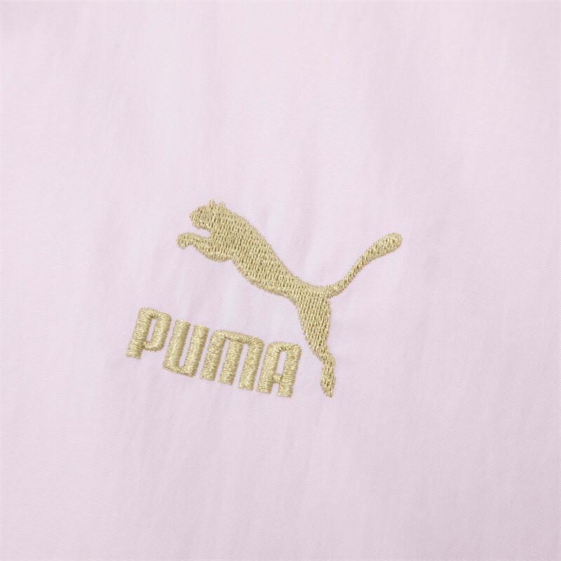 Puma Logo Embroidered Zipper Casual Down Jacket Women Jackets Light-Purple 627821-60
