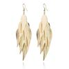 Personalized Indian Baroque Retro Wind Willow Leaf Long Women'S Earrings Hollow Love Multi-Layer Fringed Earrings