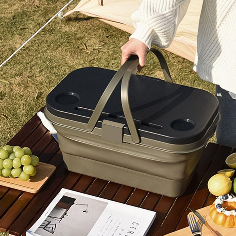 Camping Table Picnic Basket Waterproof Sundries Basket Durable Outdoor Organizer  BBQ