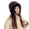 Women's Winter Plush Hat Cold Proof Warm Ear Flap Cute Knitted Wool Lei Feng Hat