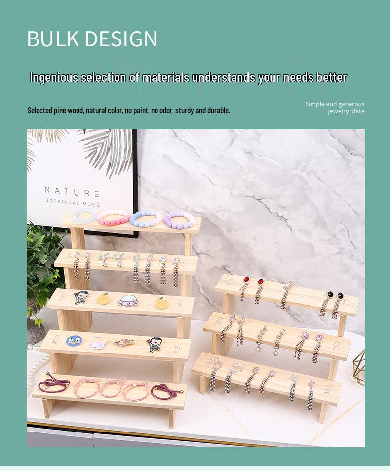 Solid Wood Tiered Bracelet & Hairpin Display Stand