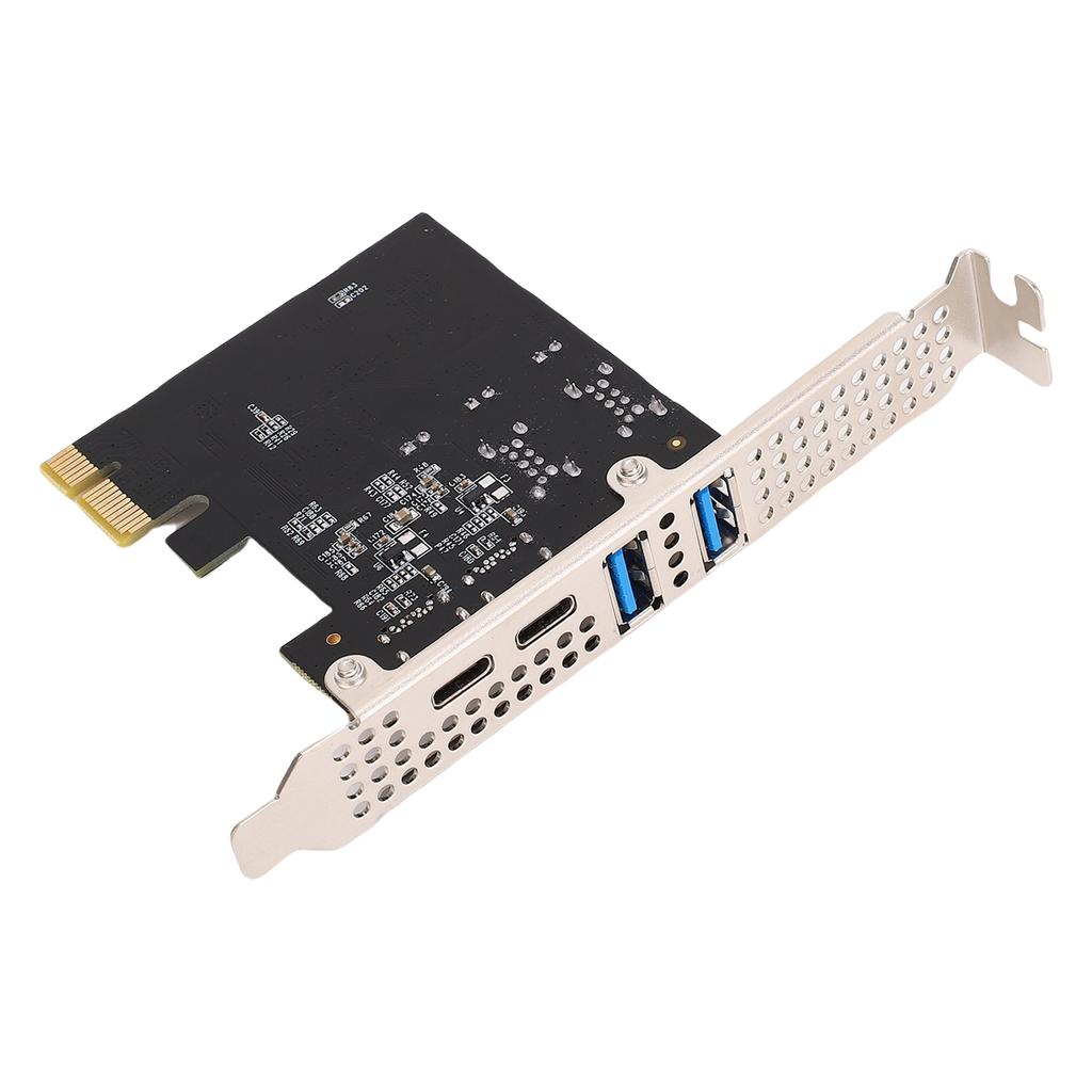 PCIe to USB 3.0 Type C Expansion Card 5Gbps 2 Type C 3.1 and 2 USB 3.0 Ports for Desktop PC Plug and Play