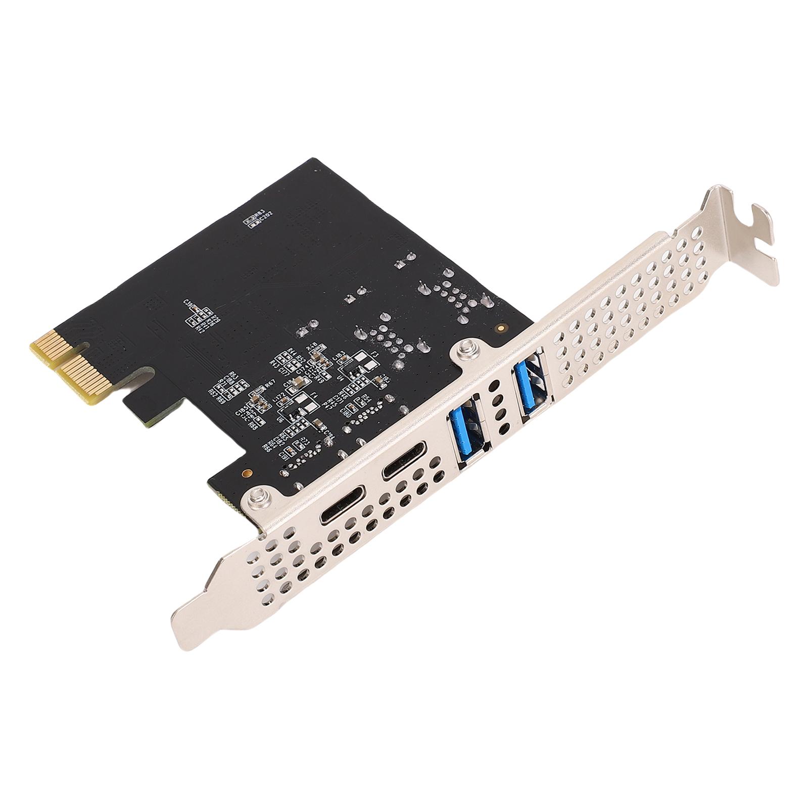 

Карта розширення PCIe до USB 3.0 Type C 5 Гбіт/с 2 порти Type C 3.1 та 2 порти USB 3.0 для настільного ПК Plug and Play