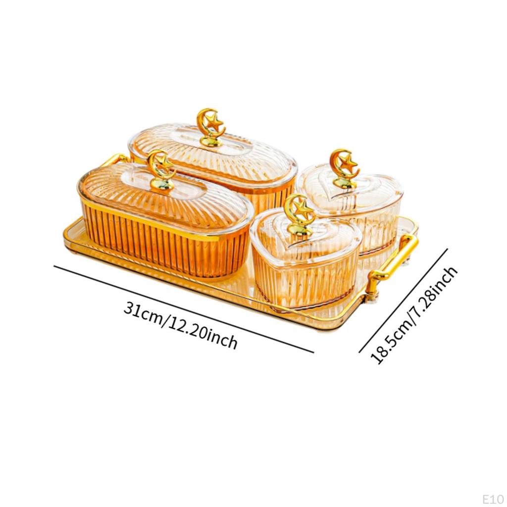 Dried Fruit Plate Candy Dish with Lid Stand,Divided Serving Dish,Appetizer Plate,for Wedding
